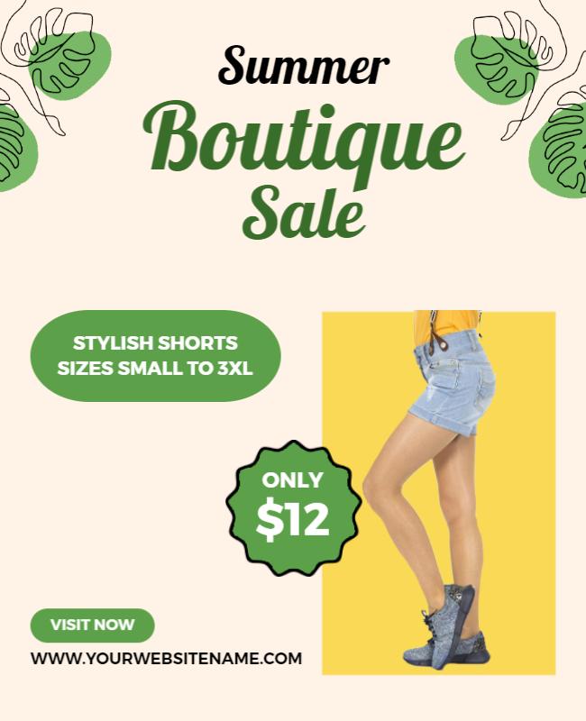 Summer Boutique Clothing Sale Flyer Template