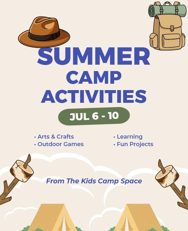 Summer Camp Activities Event Poster Template