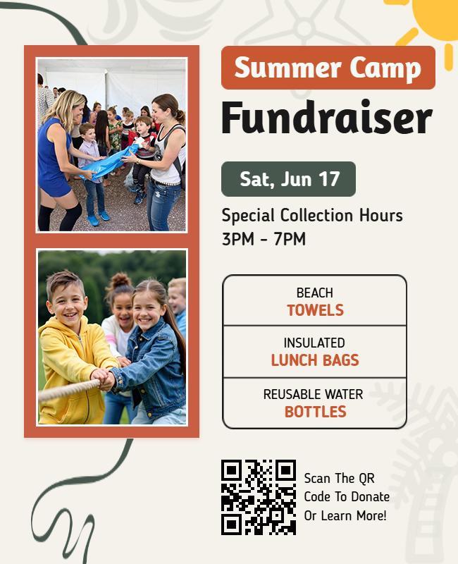 Summer Camp Fundraiser Event Flyer Template