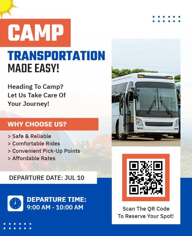 Summer Camp Transportation Service Flyer Template