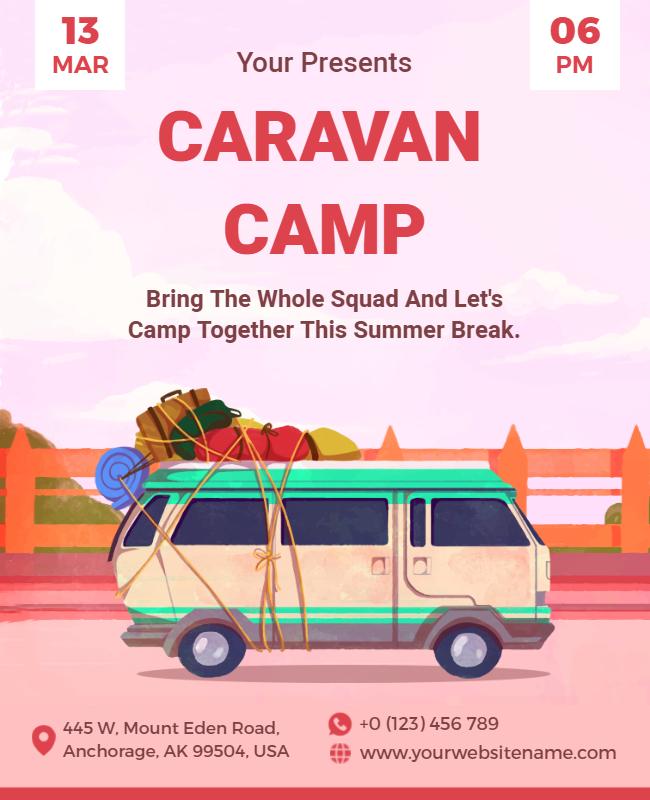 Summer Caravan Camping Event Flyer Template