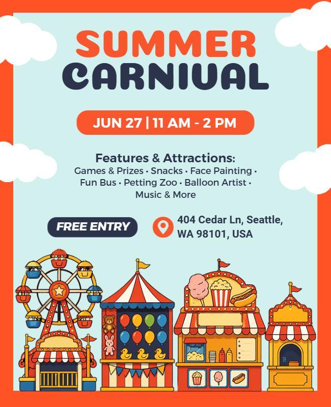 Summer Carnival Event Flyer Template