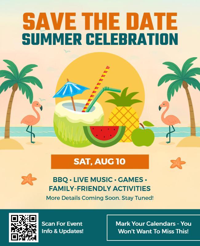 Summer Celebration Beach Party Flyer Template
