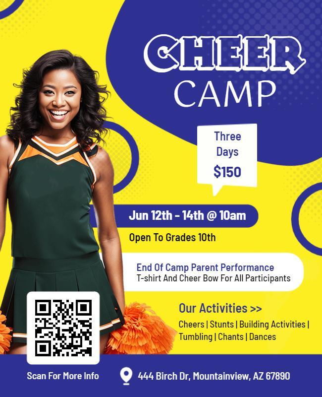 Summer Cheerleading Camp Event Flyer Template