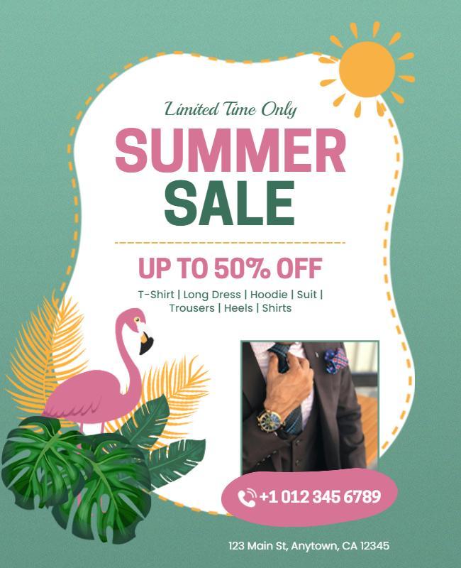 Summer Clothing Sale Promotion Flyer Template