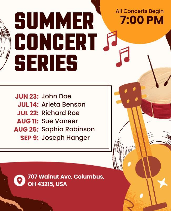 Summer Concert Series Event Flyer Template