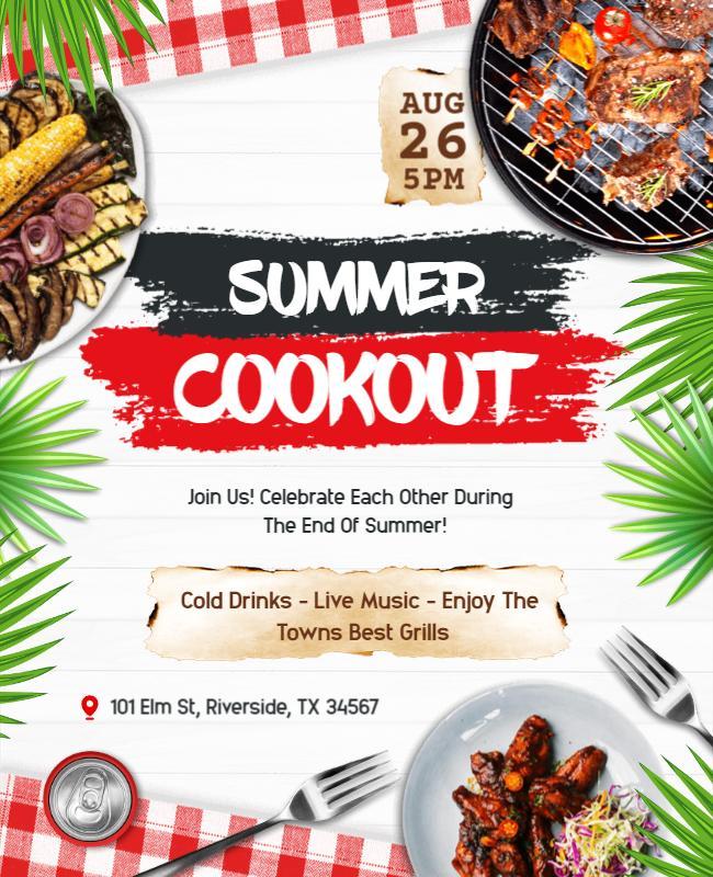 Summer Cookout Event Celebration Flyer Template