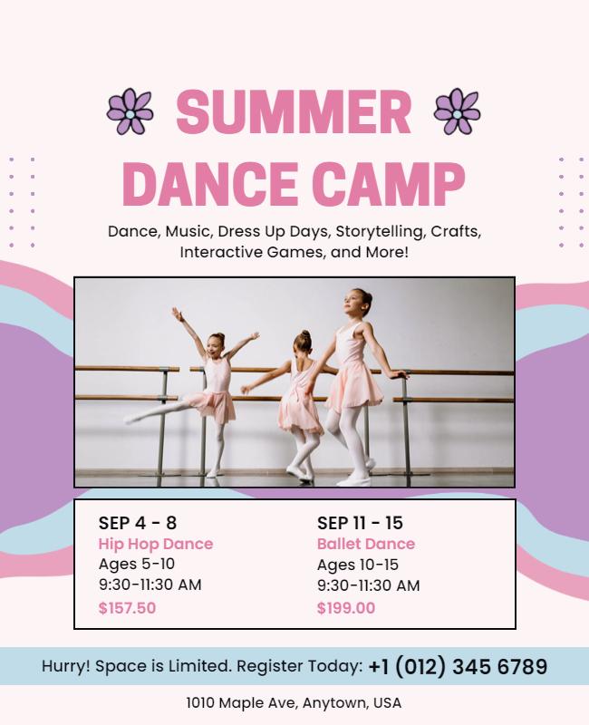 Summer Dance Camp Event Flyer Template