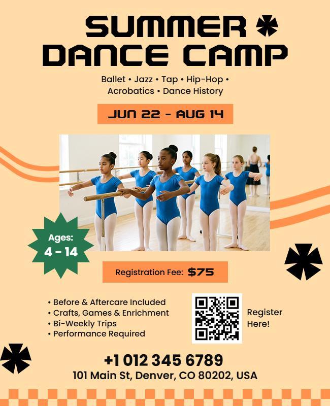 Summer Dance Camp Flyer Template