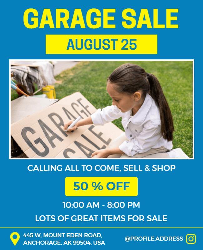 Summer Discount Garage Sale Flyer Template