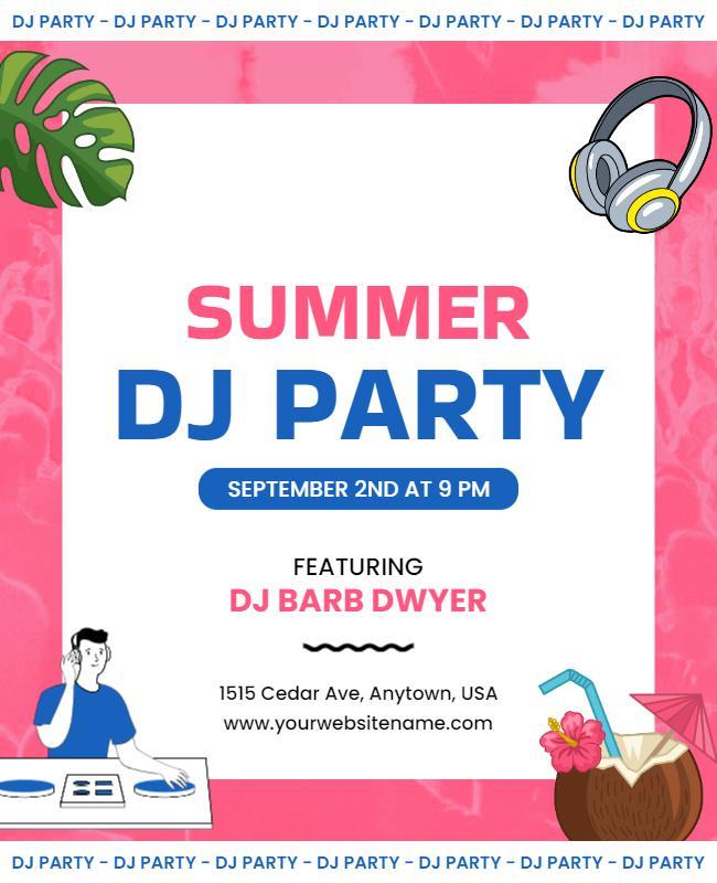 Summer Dj Party Event Flyer Template