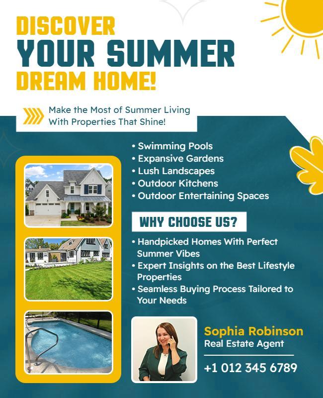 Summer Dream Home Real Estate Flyer Template