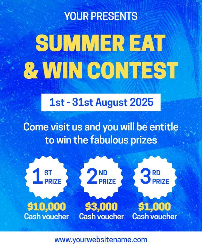 Summer Eat Win Contest Flyer Template