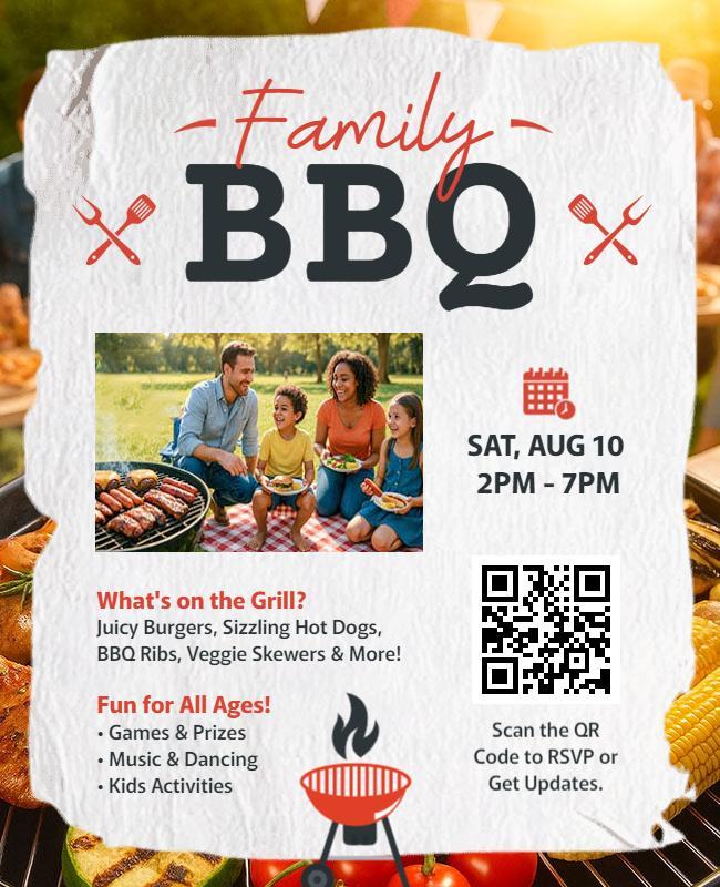 Summer Family BBQ Bash Flyer Template