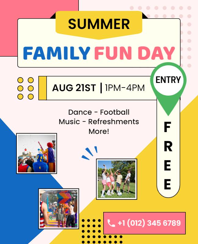 Summer Family Fun Day Event Flyer Template