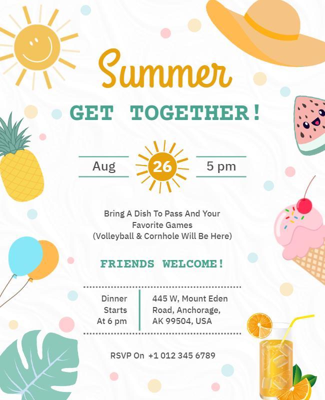 Summer Family Get Together Event Flyer Template