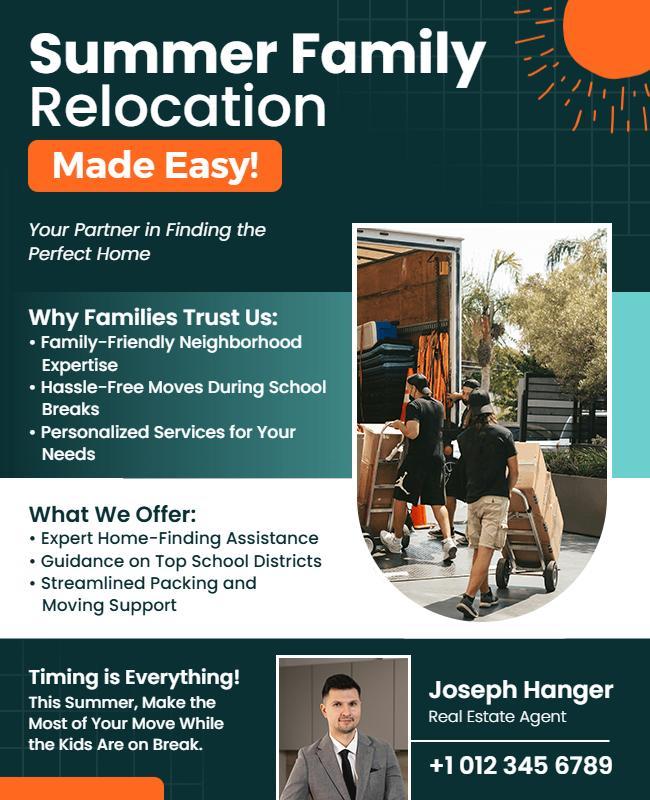 Summer Family Home Relocation Services Flyer Template