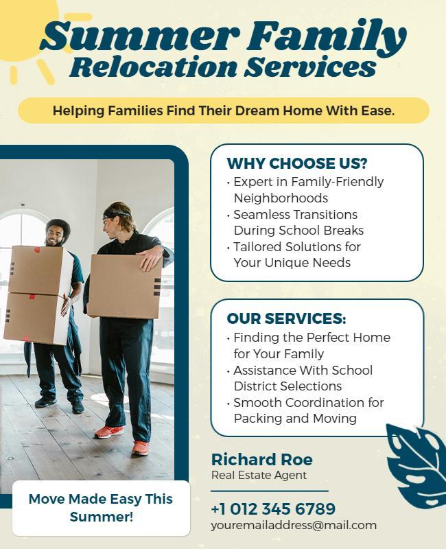 Summer Family Relocation Services Flyer Template