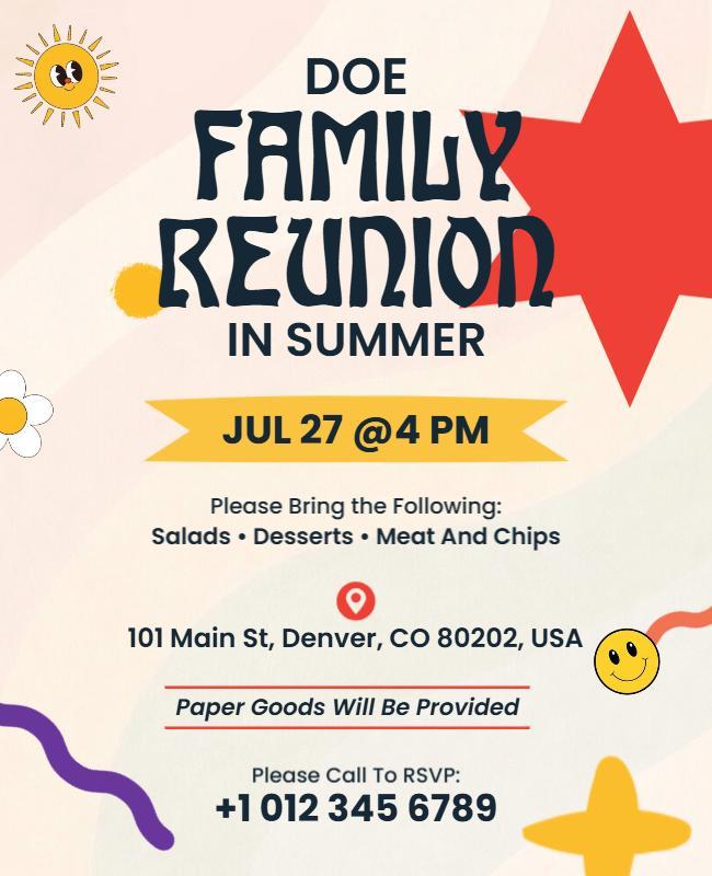 Summer Family Reunion Poster Template