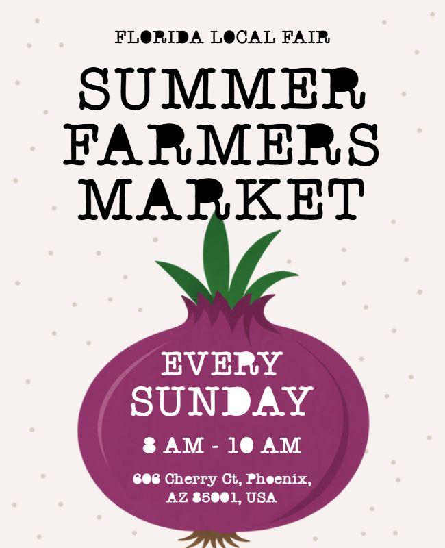 Summer Farmers Market Event Poster Template