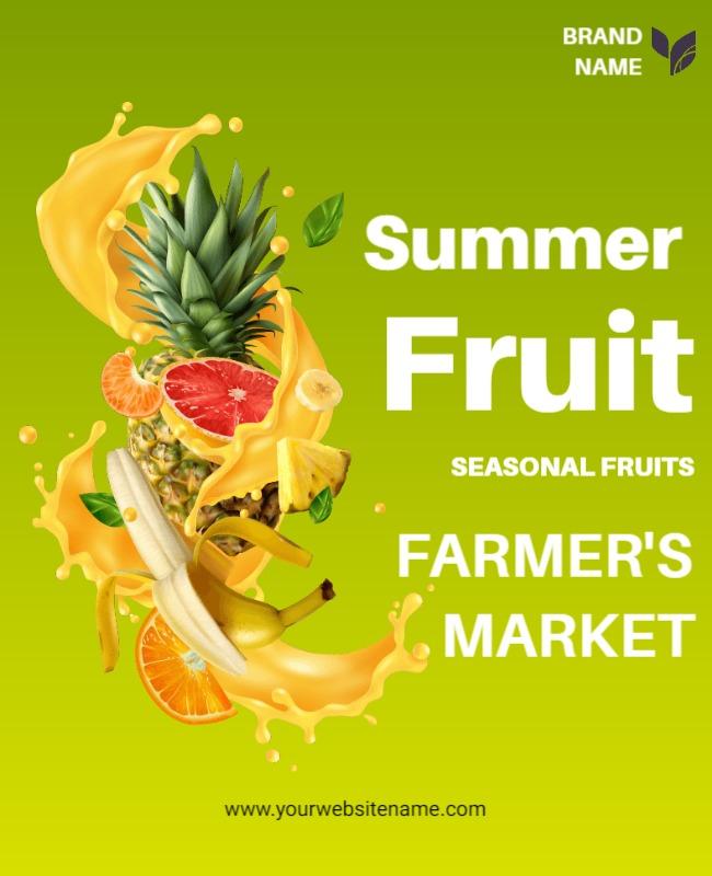 Summer Farmers Market Fruit Festival Flyer Template