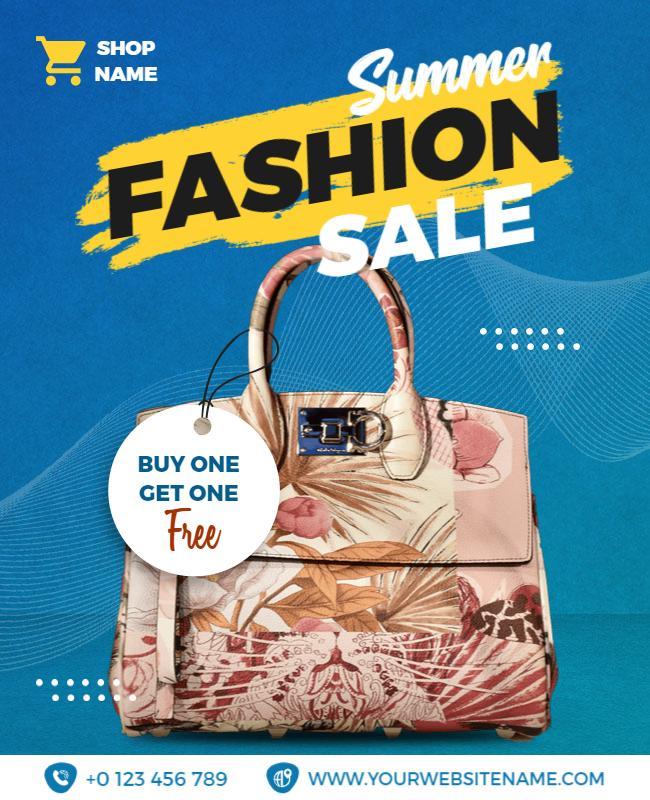 Bold Tropical Summer Fashion Sale Handbag Flyer Template