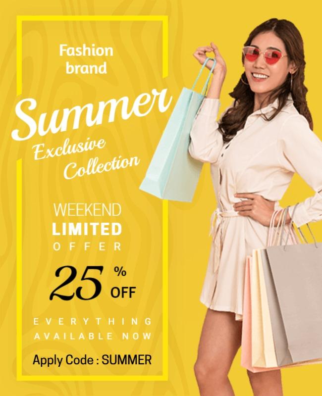 Summer Fashion Sale Promotional Flyer Template