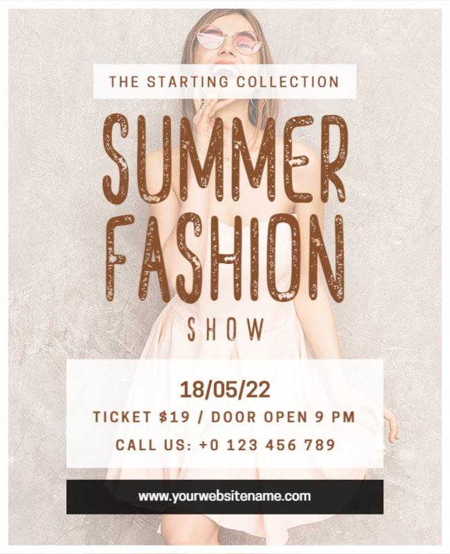 Chic Minimalist Summer Fashion Show Flyer Template