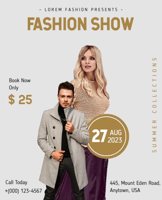 Summer Fashion Show Event Flyer Template