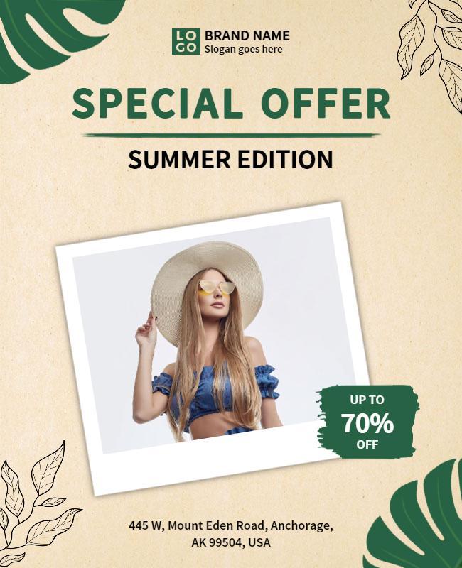 Summer Fashion Special Offer Flyer Template