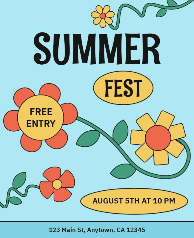 Summer Festival Celebration Flyer Template