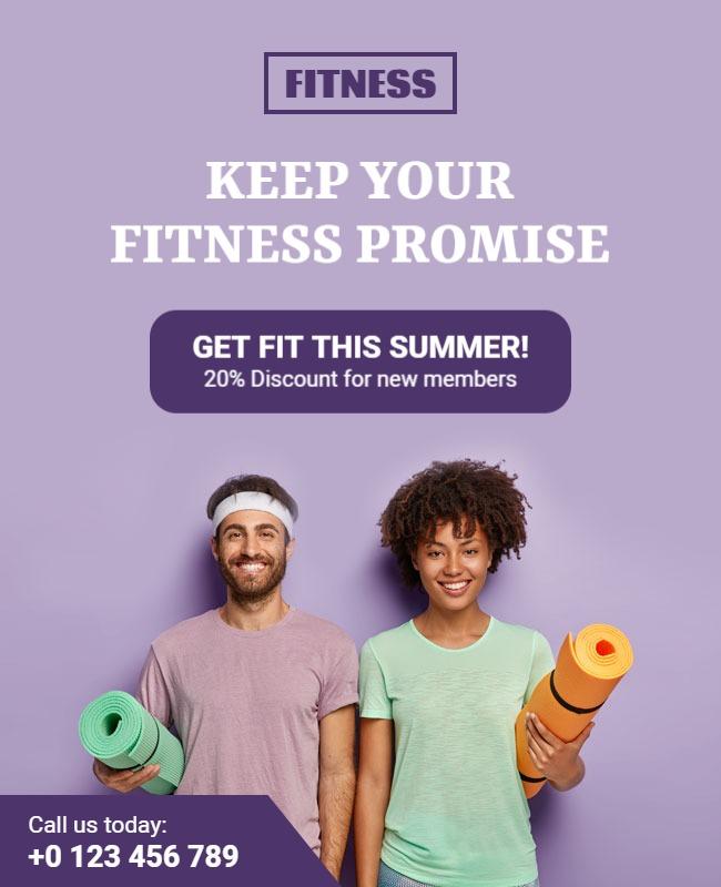 Summer Fitness Promotion Flyer Template