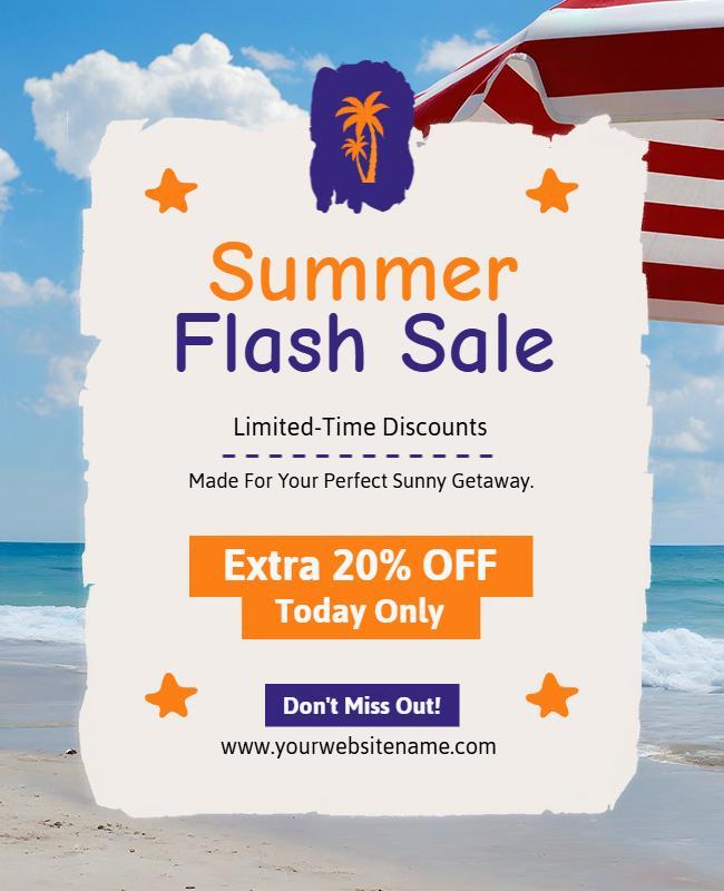 Summer Flash Sale Promotion Flyer Template