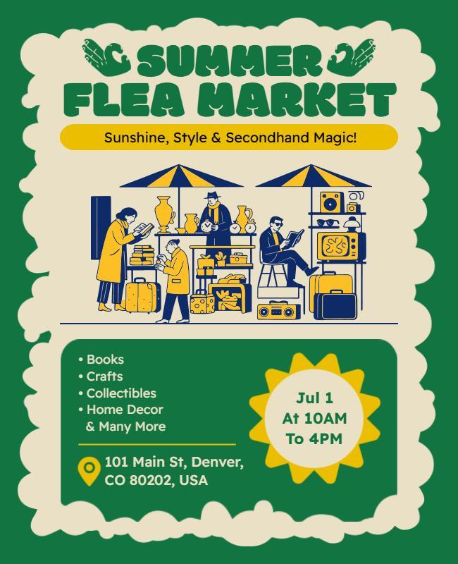 Summer Flea Market Event Flyer Template