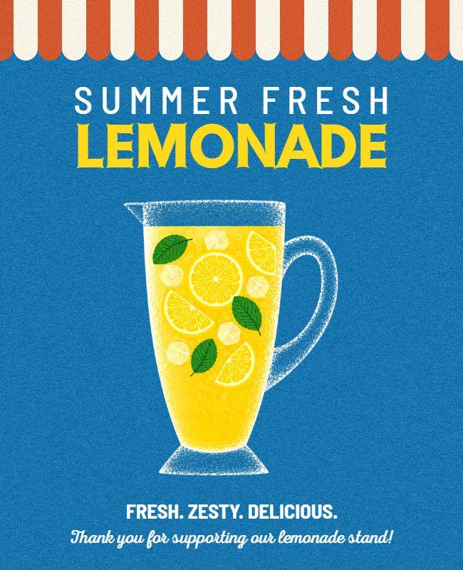 Summer Fresh Lemonade Stand Poster Template