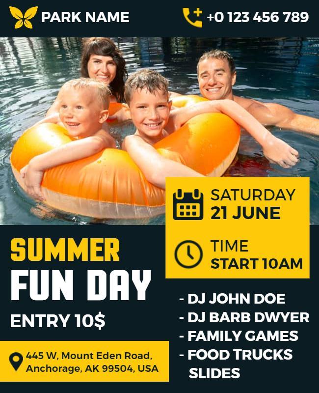 Summer Fun Day Park Event Flyer Template