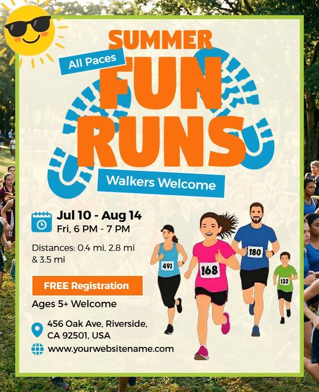 Summer Fun Run Event Poster Template