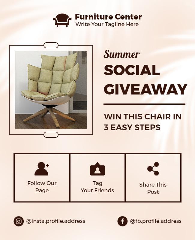 Summer Furniture Social Giveaway Flyer Template