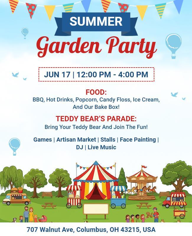 Summer Garden Party Event Poster Template