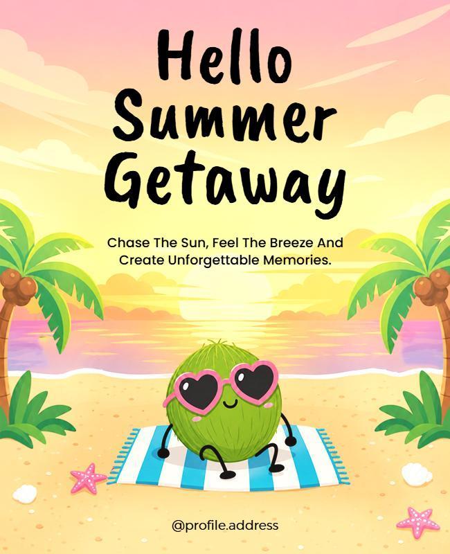 Summer Getaway Promotional Poster Template