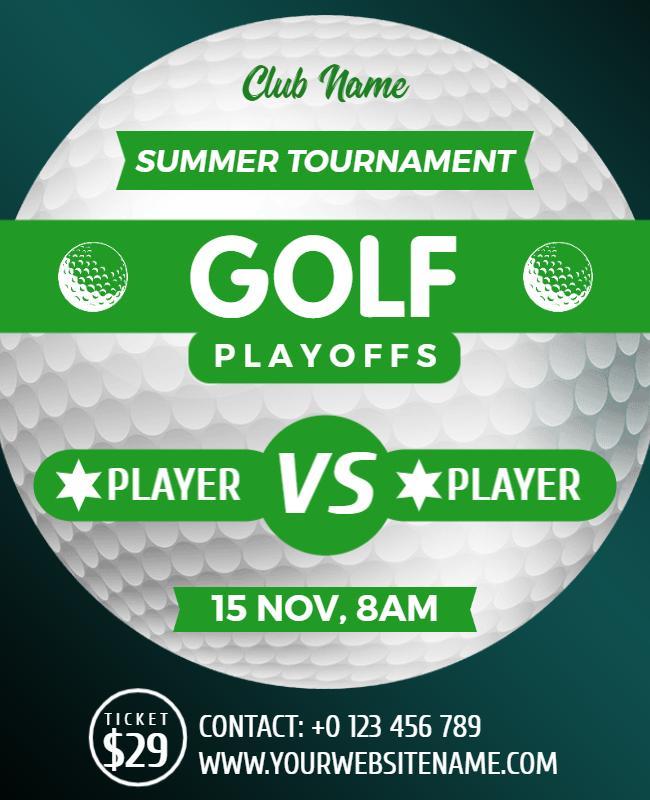 Summer Golf Tournament Playoffs Event Flyer Template