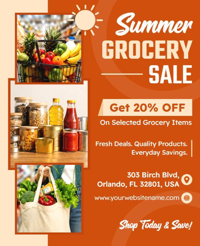 Summer Grocery Sale Promotion Flyer Template