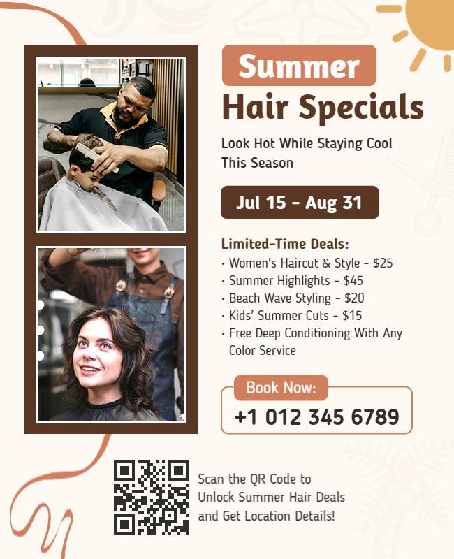 Summer Hair Specials Promotion Flyer Template