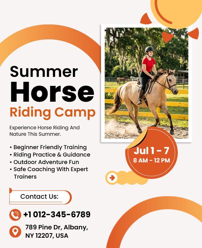 Summer Horse Riding Camp Flyer Template