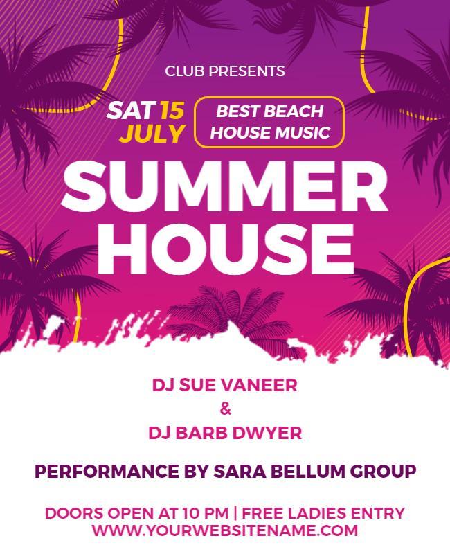 Summer House Beach Music Event Flyer Template