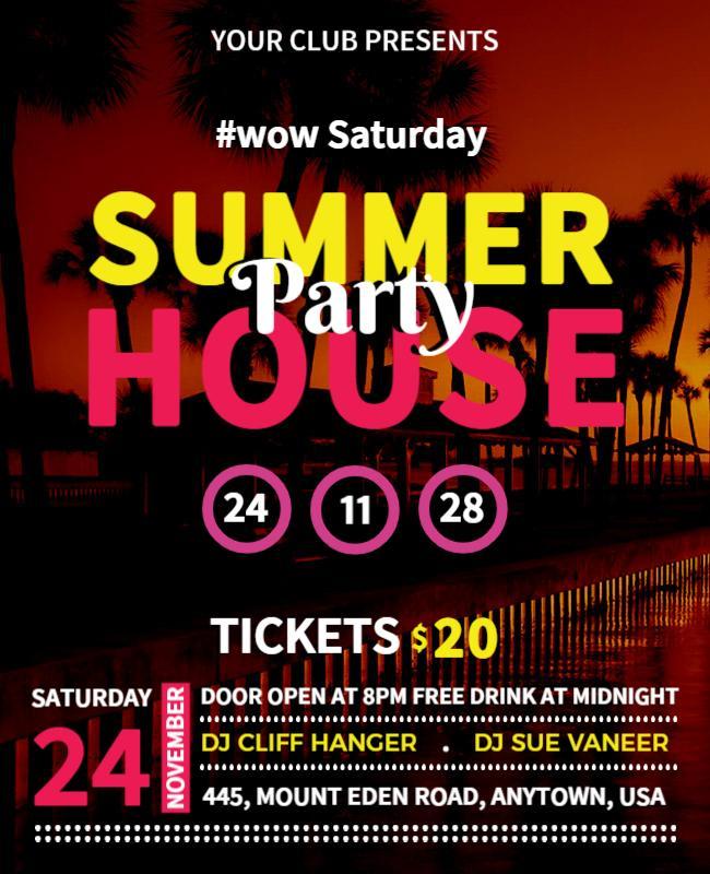 Summer House Party Event Flyer Template