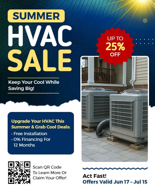 Summer HVAC Sale Discount Promotion Flyer Template