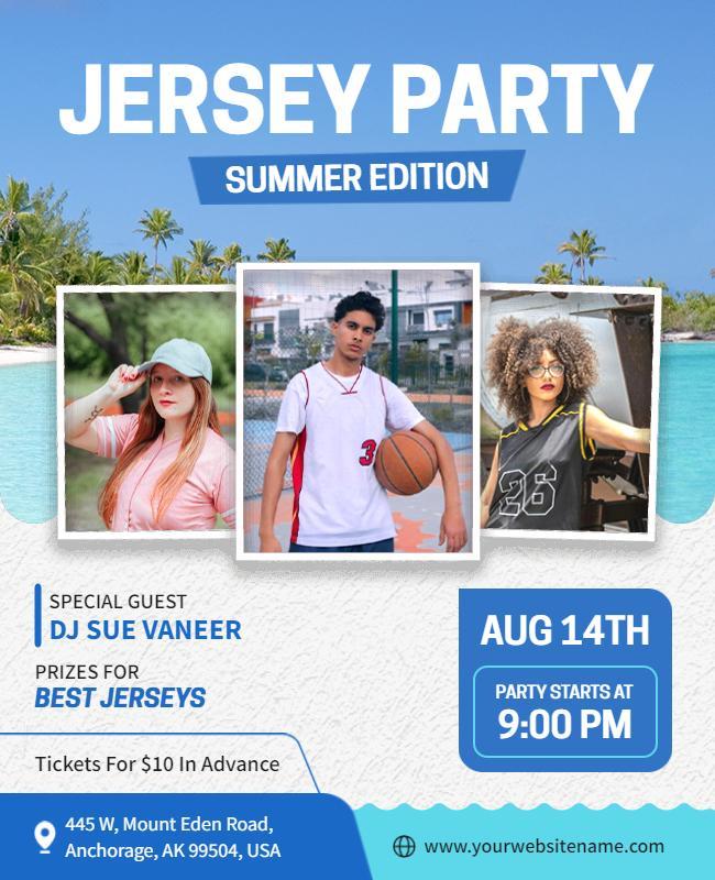 Summer Jersey Party Event Flyer Template