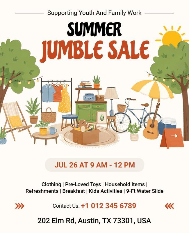 Summer Jumble Sale Event Flyer Template