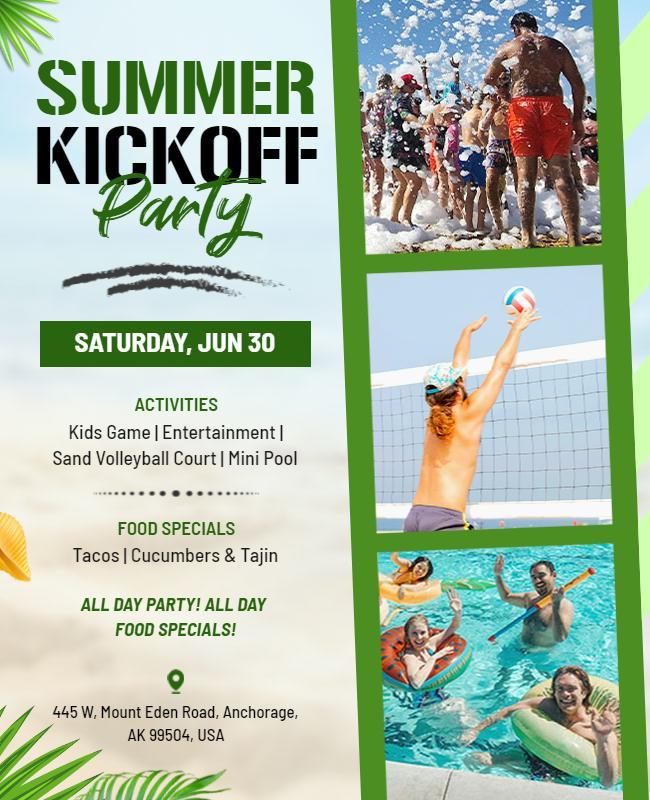 Summer Kickoff Pool Party Flyer Template